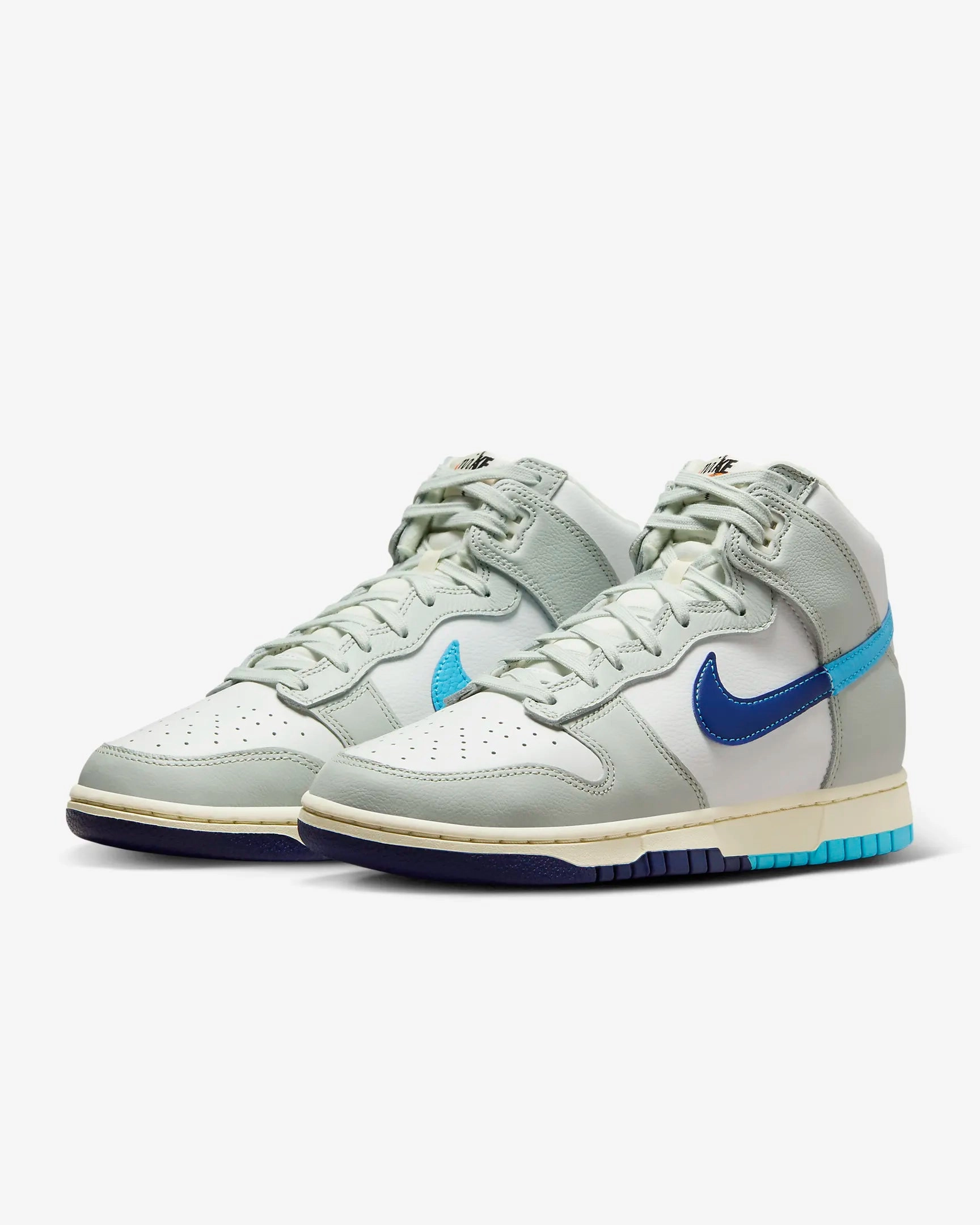 Asics Wrestling Shoes Velcro Nike Dunk Hi Retro SE - Summit White/Deep Royal Blue/Light Silver/Baltic Blue