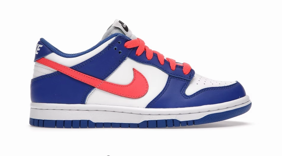 Squash Shoes Asics Nike Dunk Low Bright Crimson Game Royal (GS)