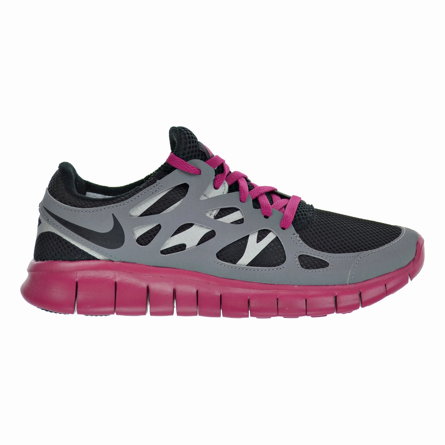 Asics Comfy Shoes Nike Free Run  2 EXT Women's Shoes Black/Cool Grey/Sport Fuchsia