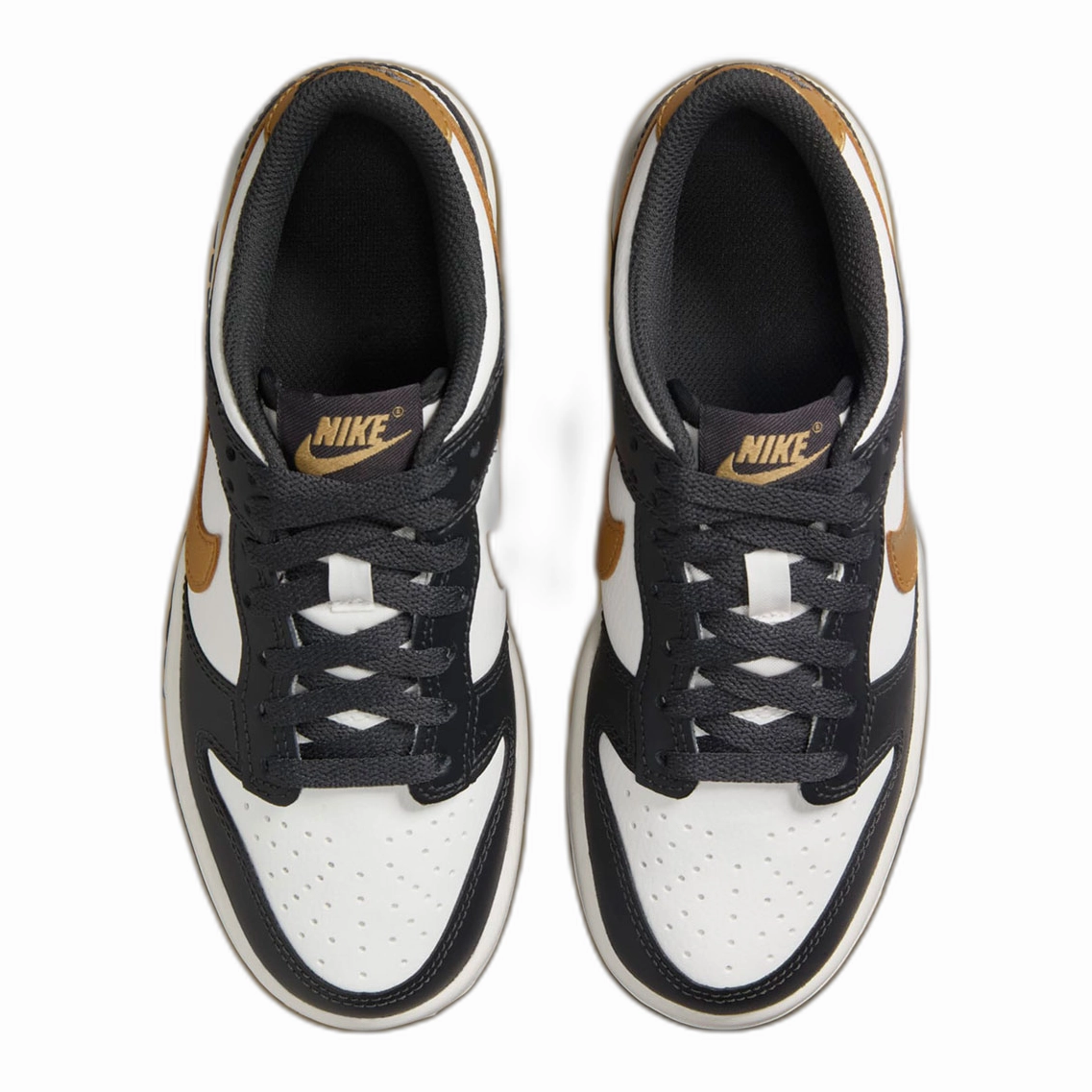 Nike Kids' Dunk Low Shoes - Summit White / Metallic Gold Shoe Store Asics