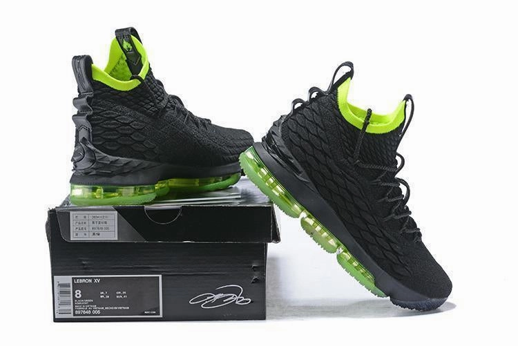 Nike Lebron XV 15 Black Green Men Shoes Sale Size US7,8,8.5,9,10,11,12 Asics Upcourt 4 Tennis Shoes