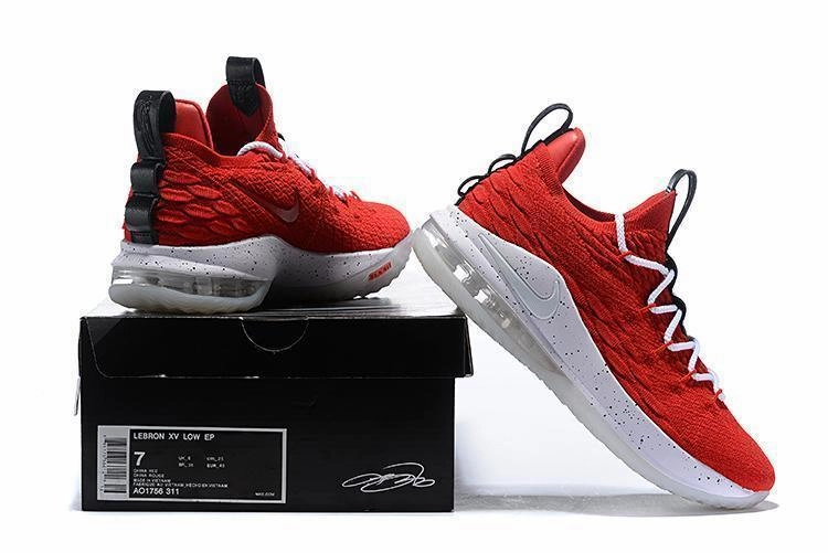 Asics Top-quality Marathon Shoes Nike Lebron XV 15 Low EP University Red Men Shoes Sale Size US7,8,8.5,9,10,11,12