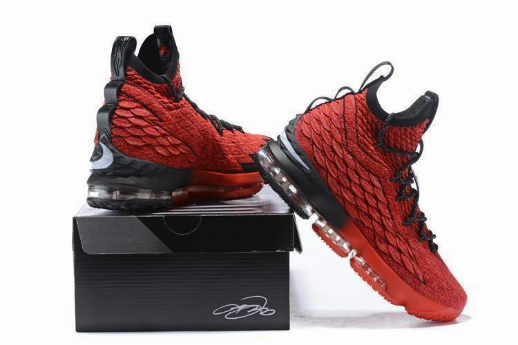 Cheap Asics Wrestling Shoes Nike Lebron XV 15 Red Black Men Shoes Sale Size US 7-12