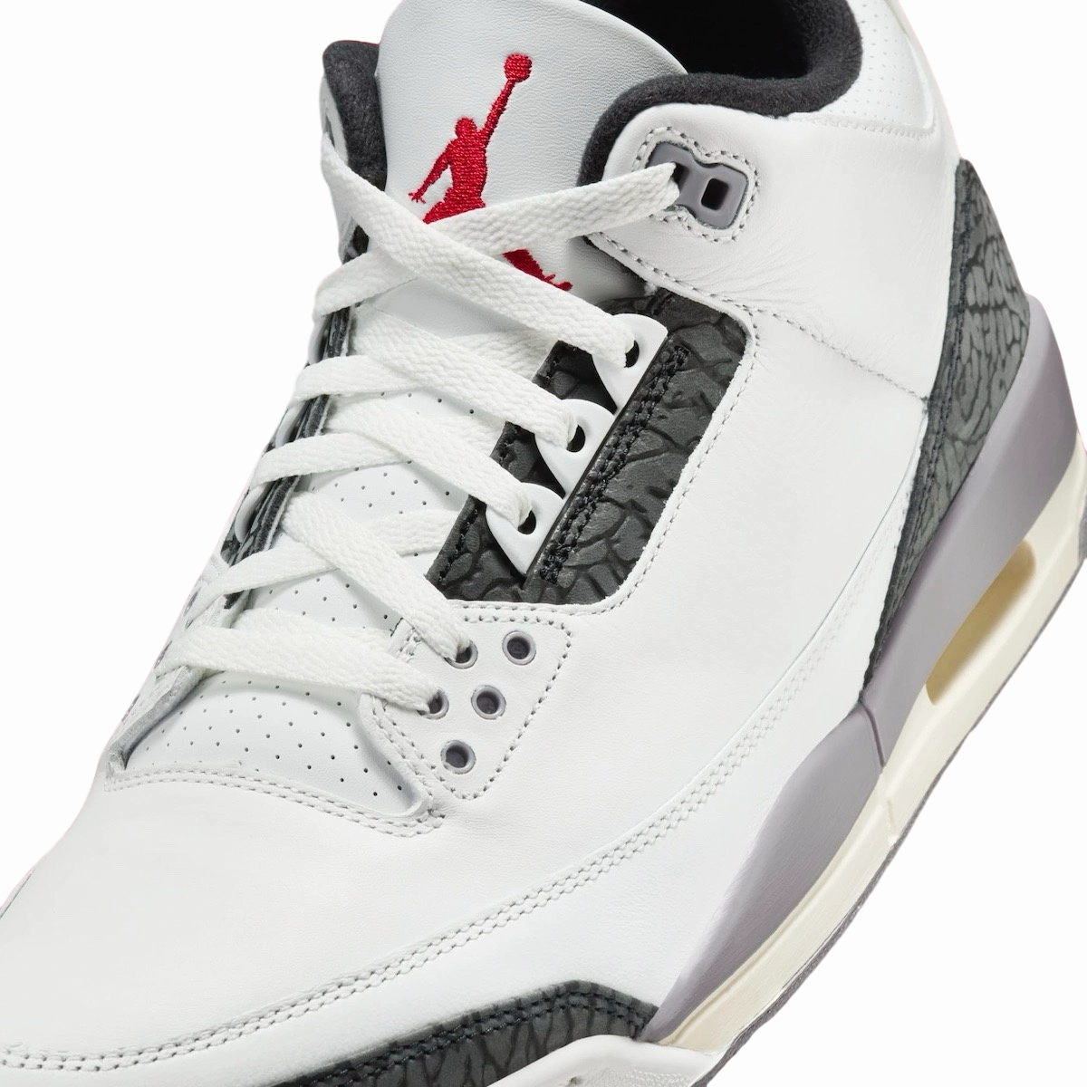 Nike Men's Jordan 3 Retro Shoes - Summit White / Fire Red / Cement Grey / Black Asics Running Shoes Flytefoam