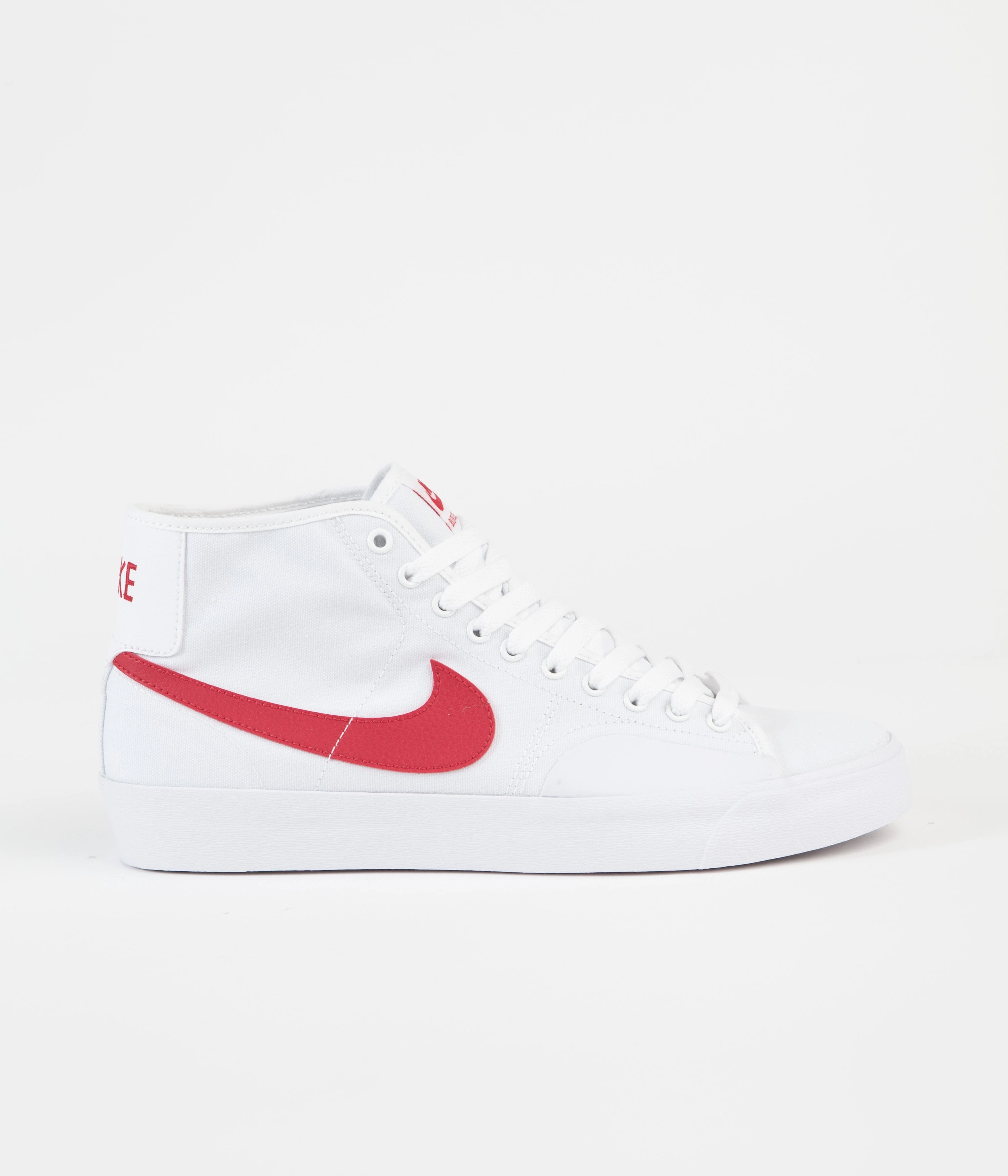 Nike SB Blazer Court Mid Shoes - White / University Red - White Asics Shoes Deals