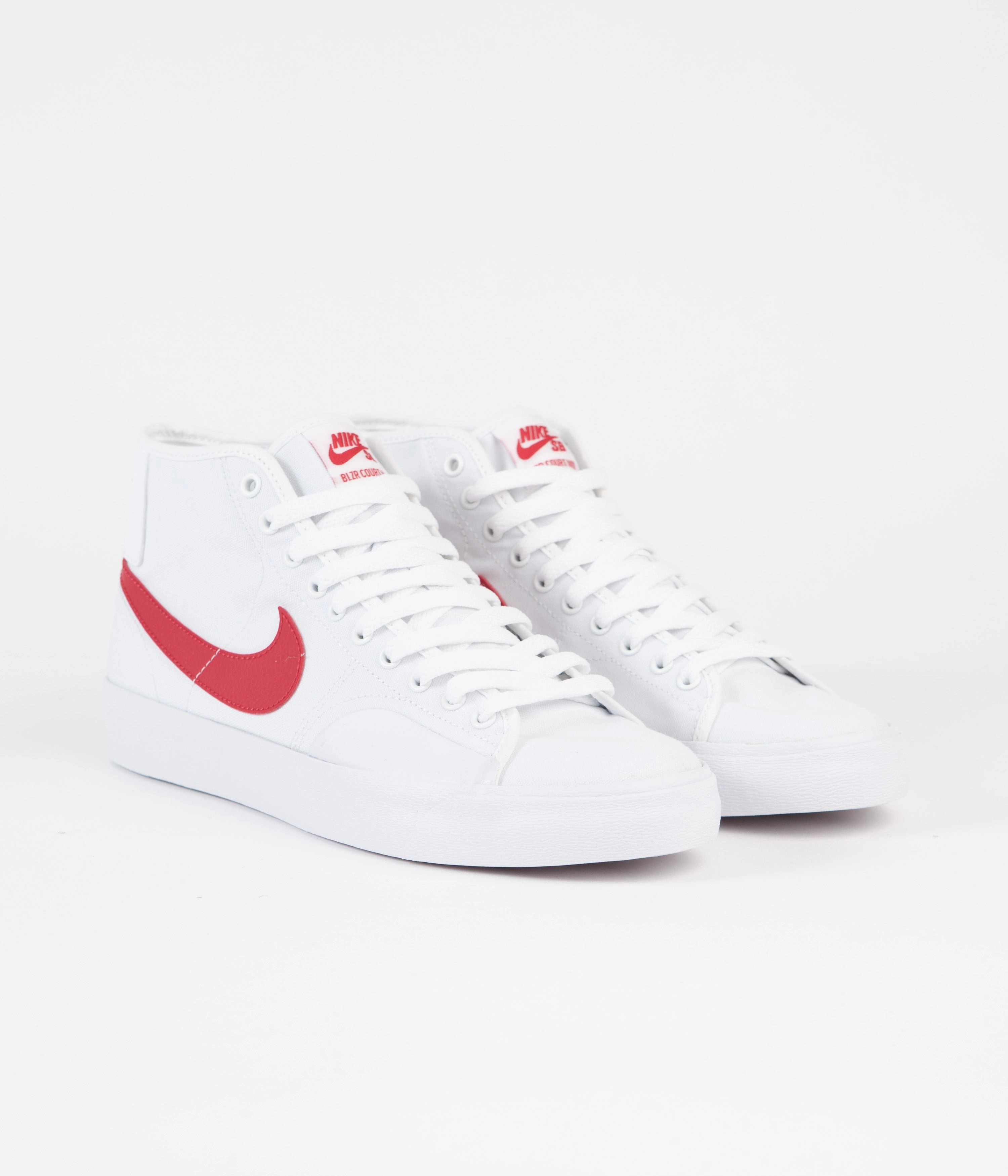 Nike SB Blazer Court Mid Shoes - White / University Red - White Unisex Asics Shoes