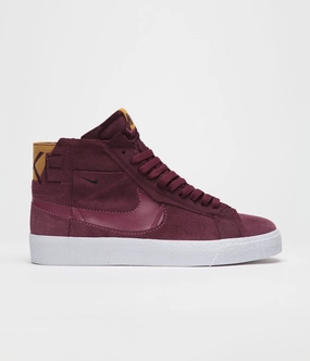 Asics Double Wide Shoes Nike SB Blazer Mid Premium Shoes - Night Maroon / Rosewood - Night Maroon - White