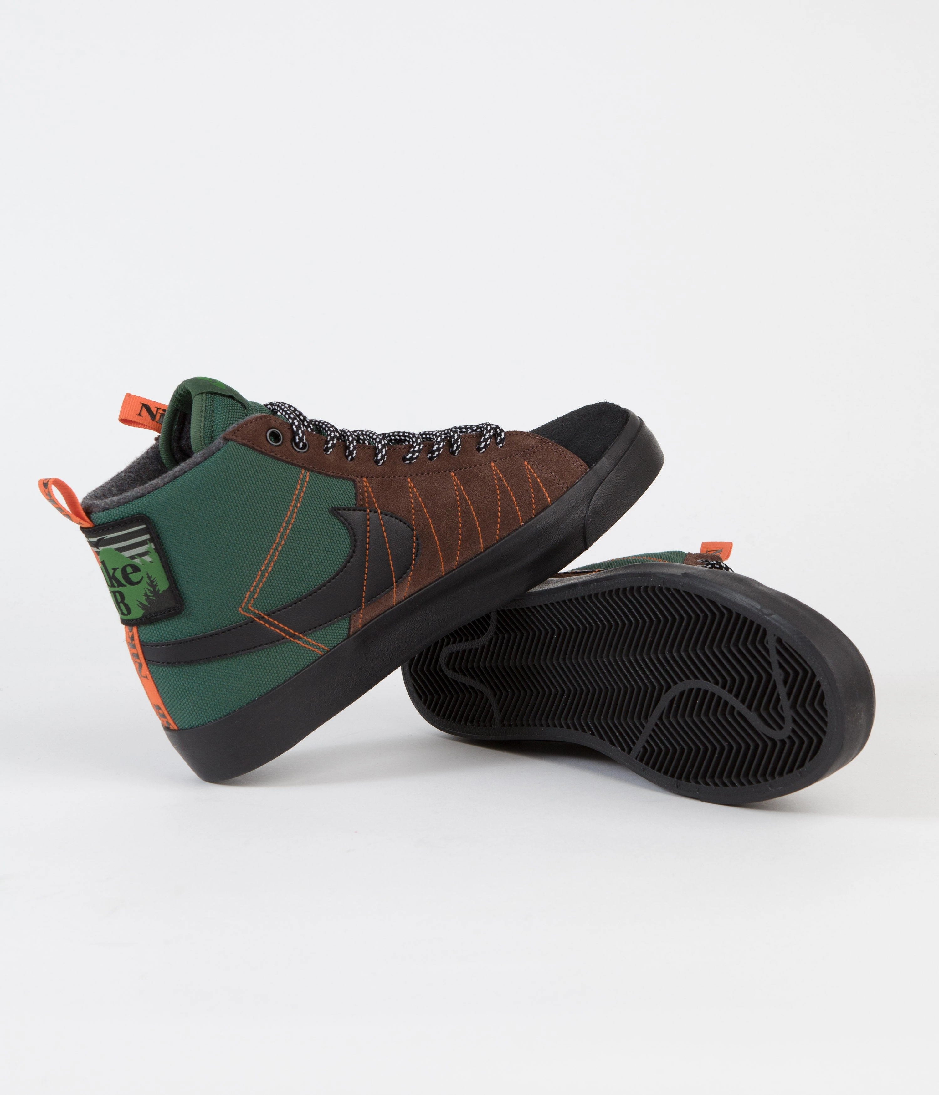 Nike SB Blazer Mid Premium Shoes - Noble Green / Black - White - Safety Orange Asics Gel-renma Pickleball Shoes