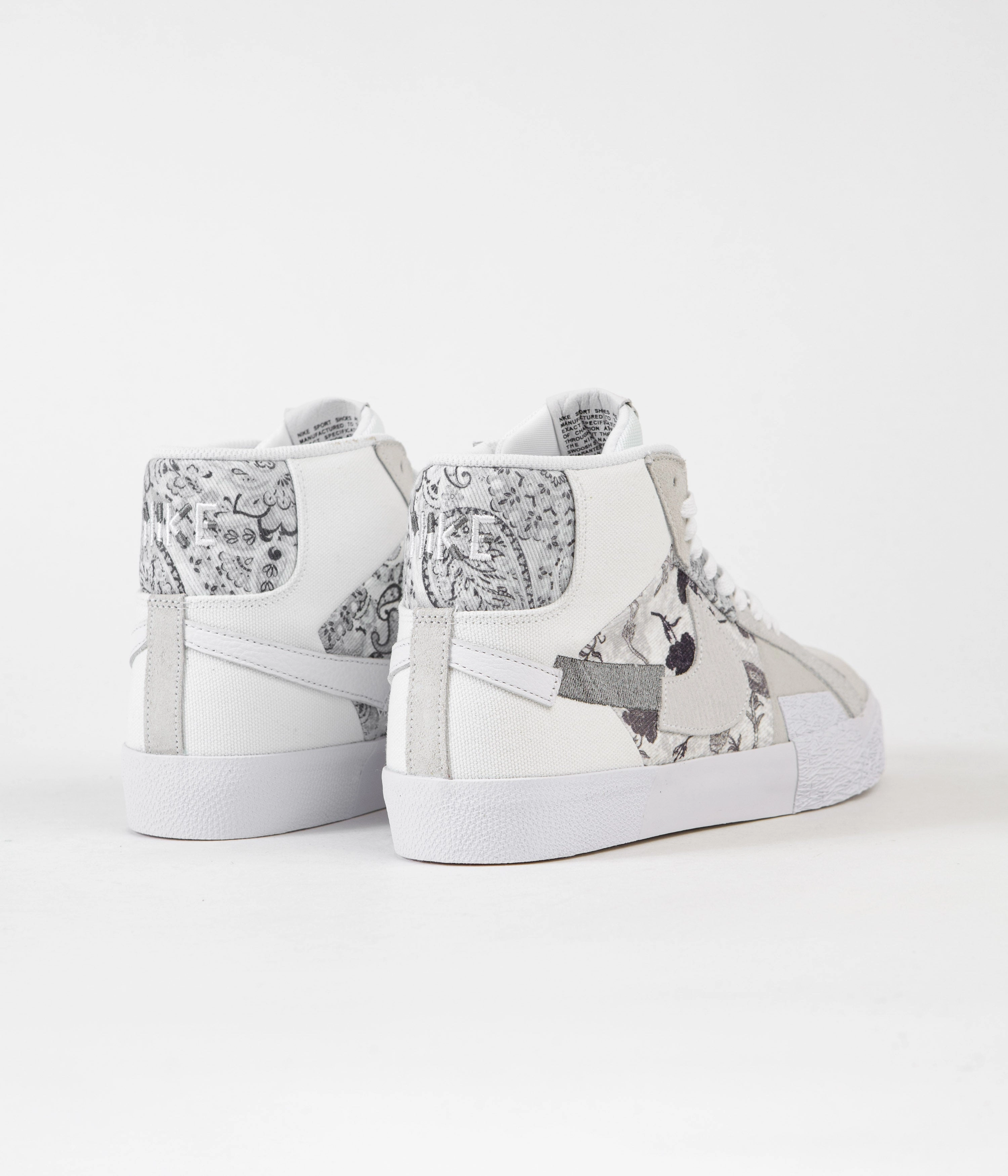 Nike SB Blazer Mid Premium Shoes - White / Smoke Grey - White - Pure Platinum Asics Softball Shoes