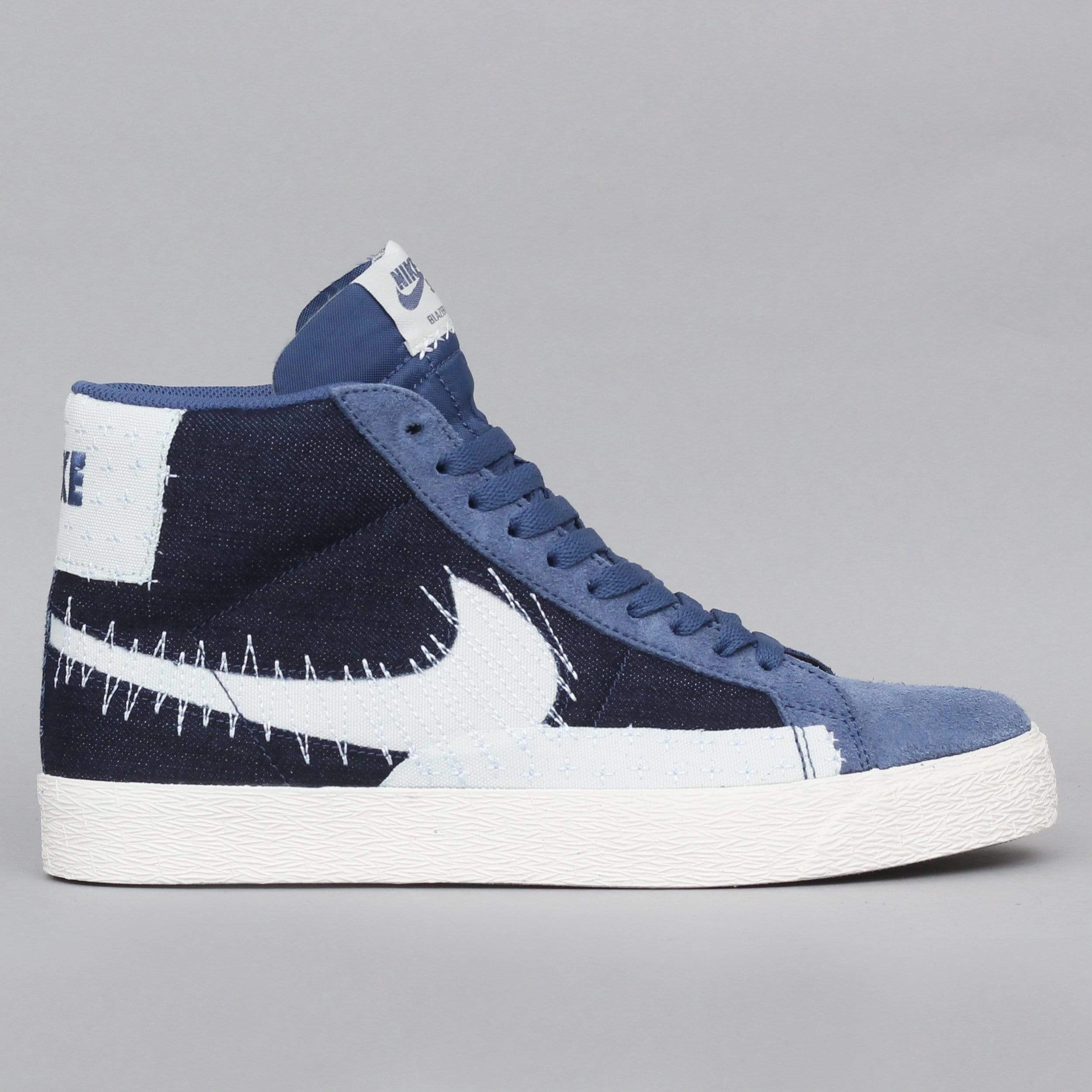 Pickleball Asics Shoes Nike SB Blazer Mid Premium Shoes Mystic Navy / Sail - Sail - Gum Light Brown