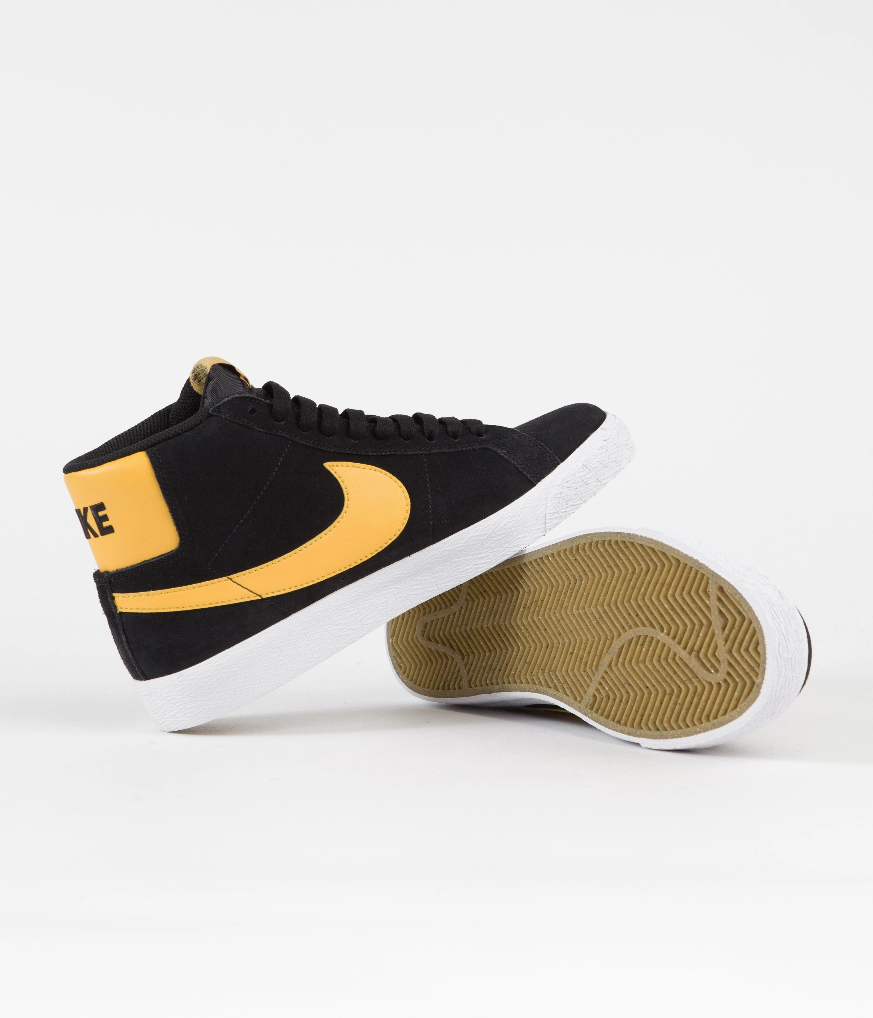 Nike SB Blazer Mid Shoes - Black / University Gold - Black - White Asics Fuzex Running Shoes