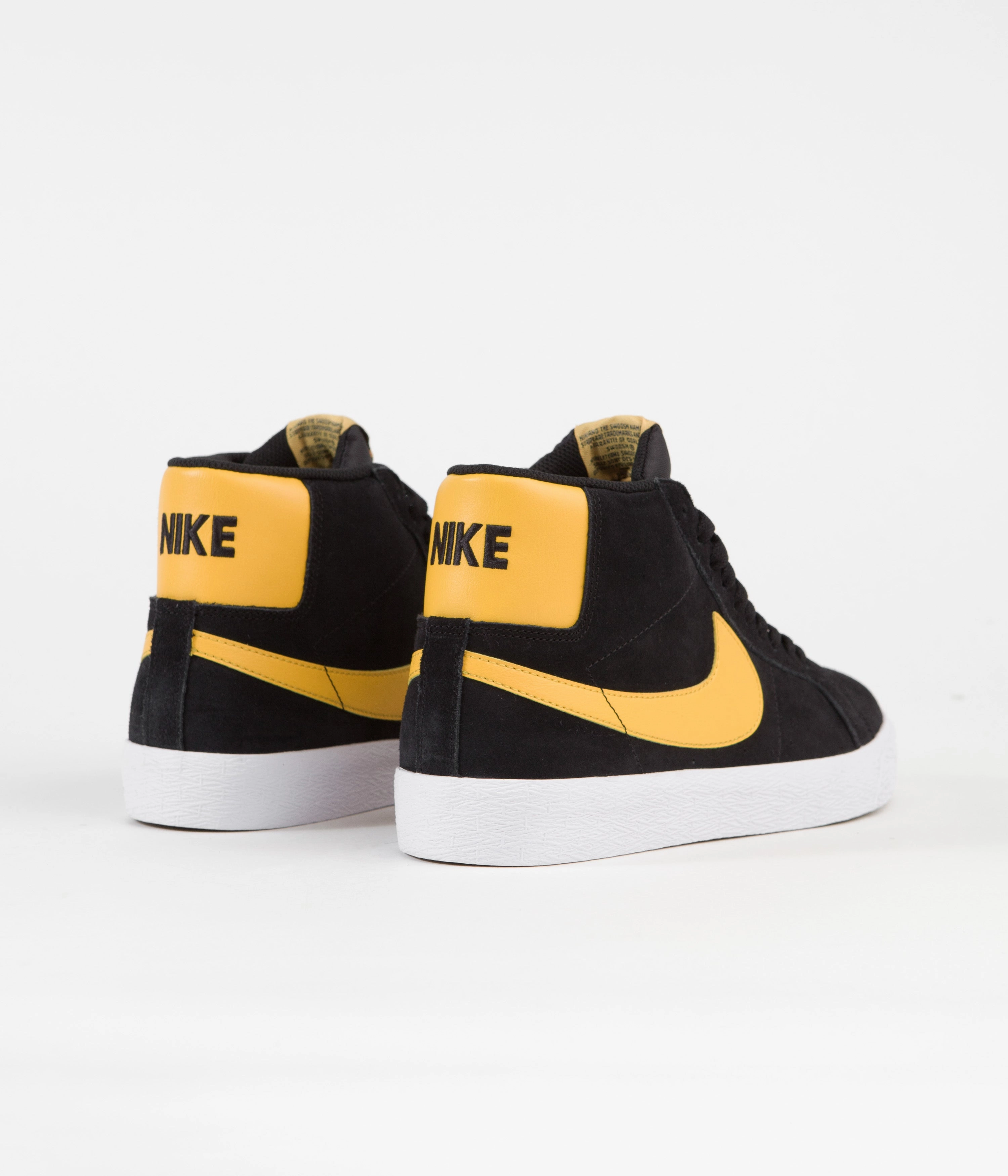 Nike SB Blazer Mid Shoes - Black / University Gold - Black - White Custom Made Asics Shoes