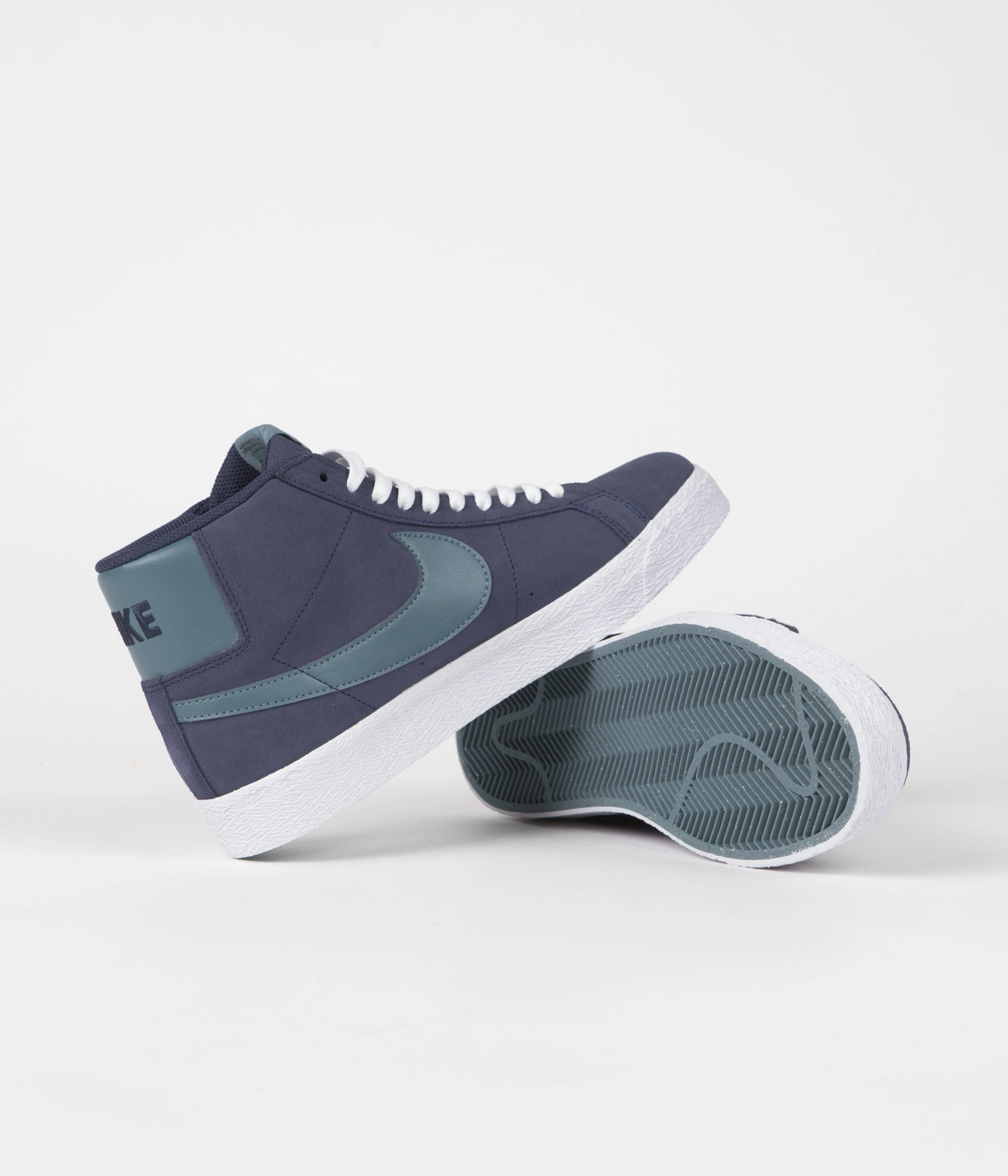 Nike SB Blazer Mid Shoes - Midnight Navy / Noise Aqua - Midnight Navy Asics Gel-mai Shoes 1193a098