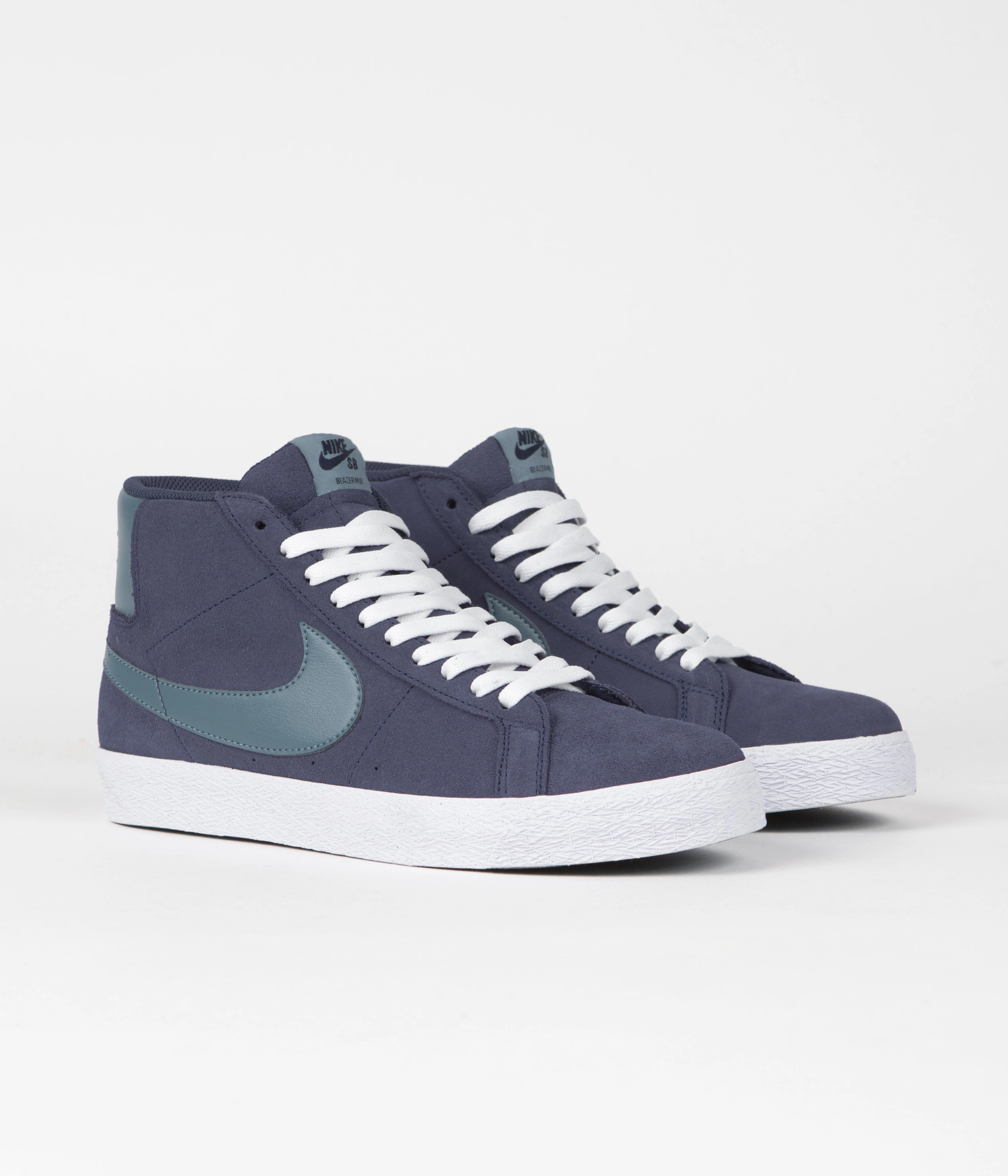 Nike SB Blazer Mid Shoes - Midnight Navy / Noise Aqua - Midnight Navy Asics Online Shoes