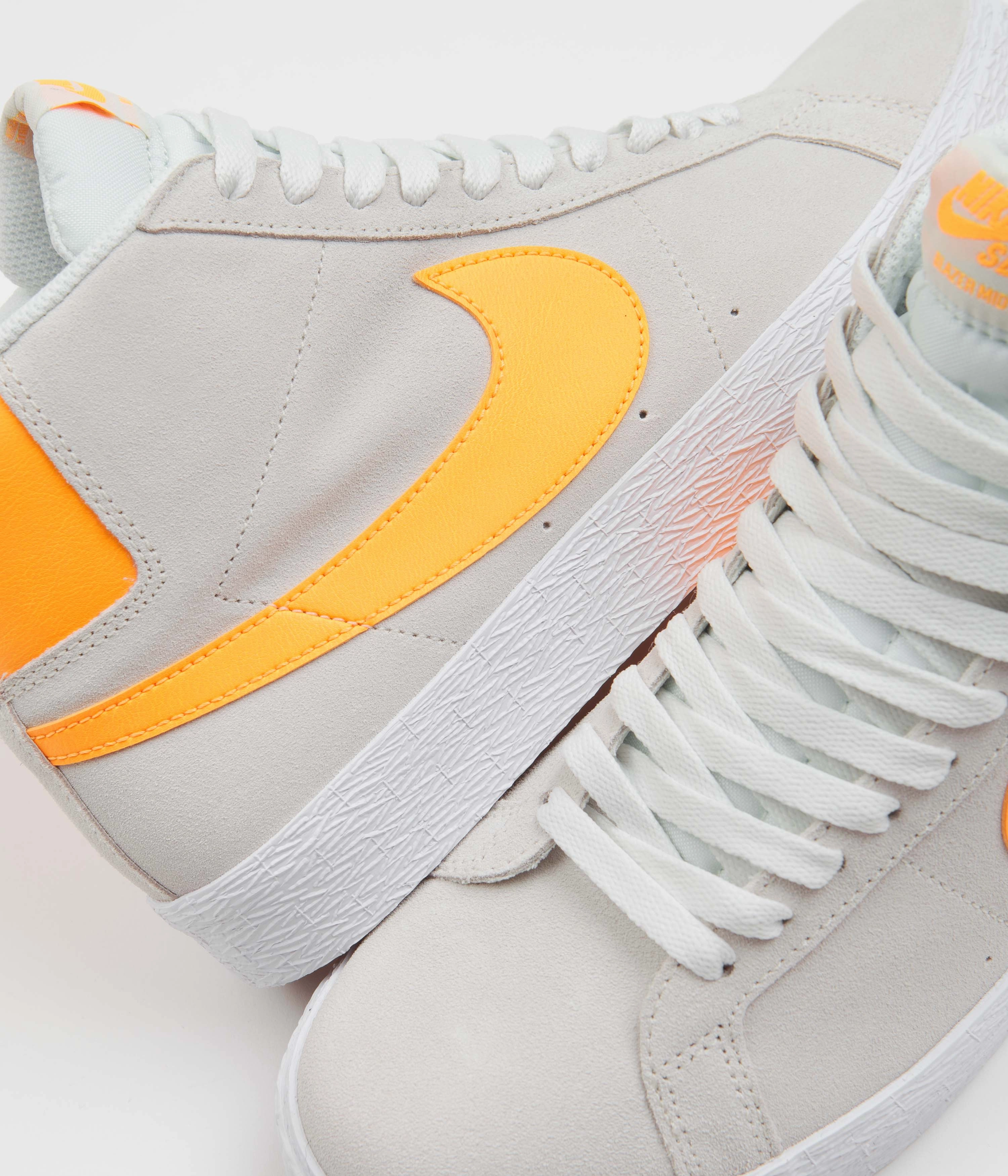 Nike SB Blazer Mid Shoes - Summit White / Laser Orange - Summit White Shoes Similar To Asics Novablast 5