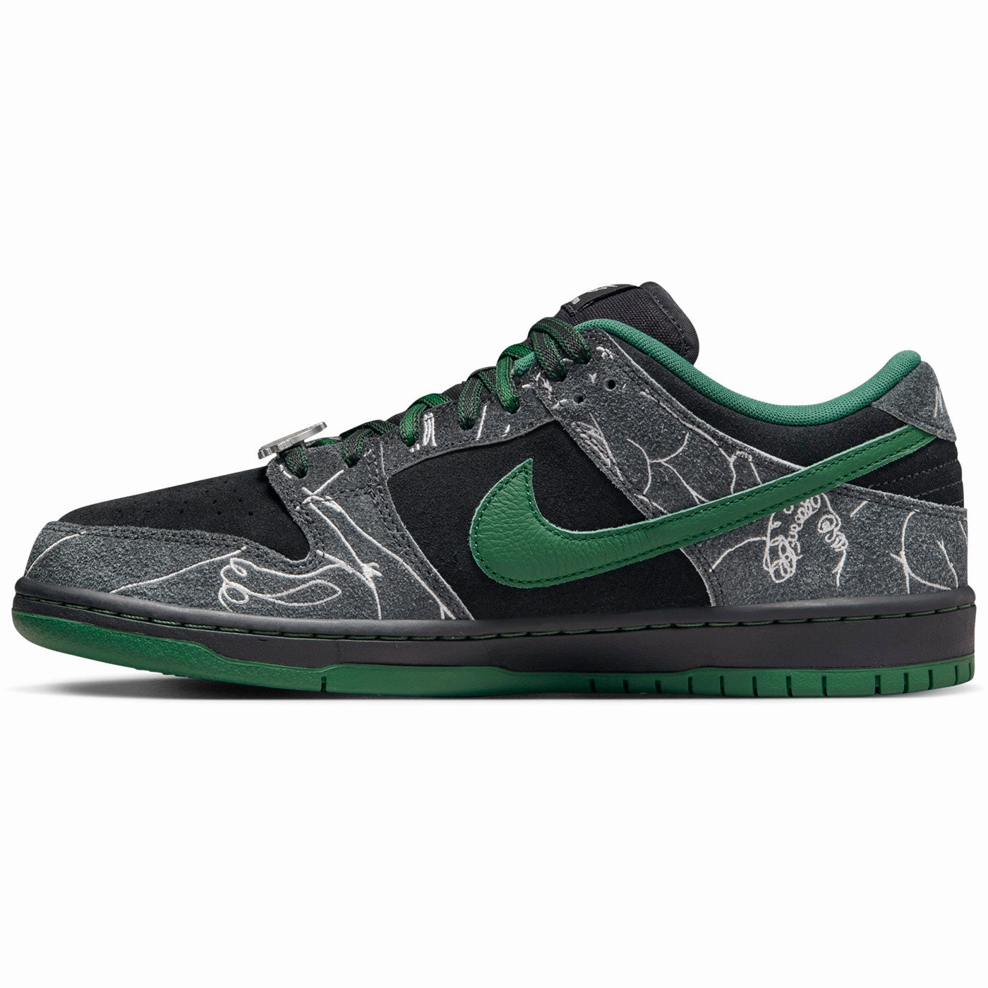 Asics Running Shoes Logo Nike SB Dunk Low Shoes - Black / Gorge Green - Summit White