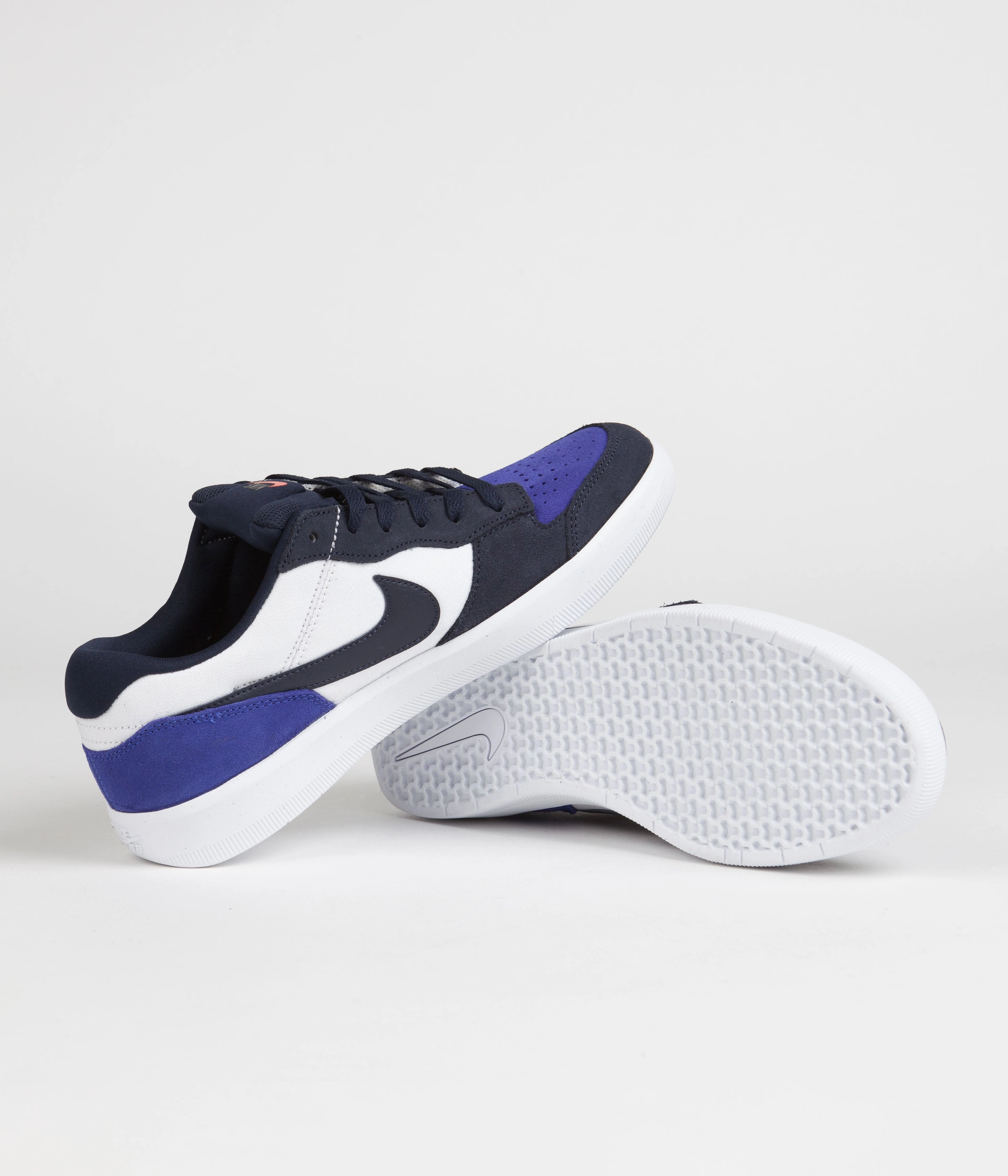 Nike SB Force 58 Shoes - Obsidian / Obsidian - White - Hyper Royal Asic Cheer Shoes