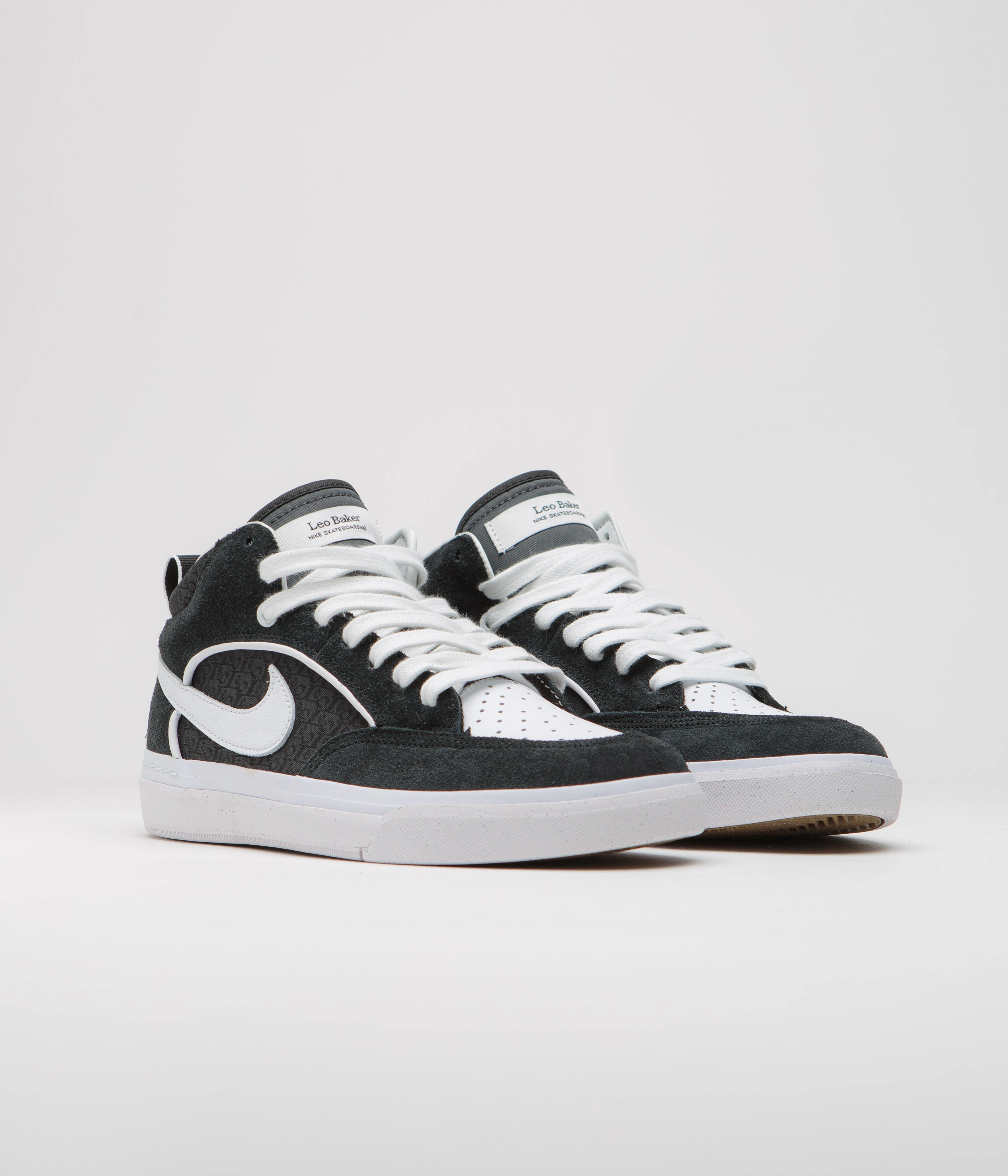 Nike SB React Leo Shoes - Black / White - Black - Gum Light Brown Paolini Asics Shoes