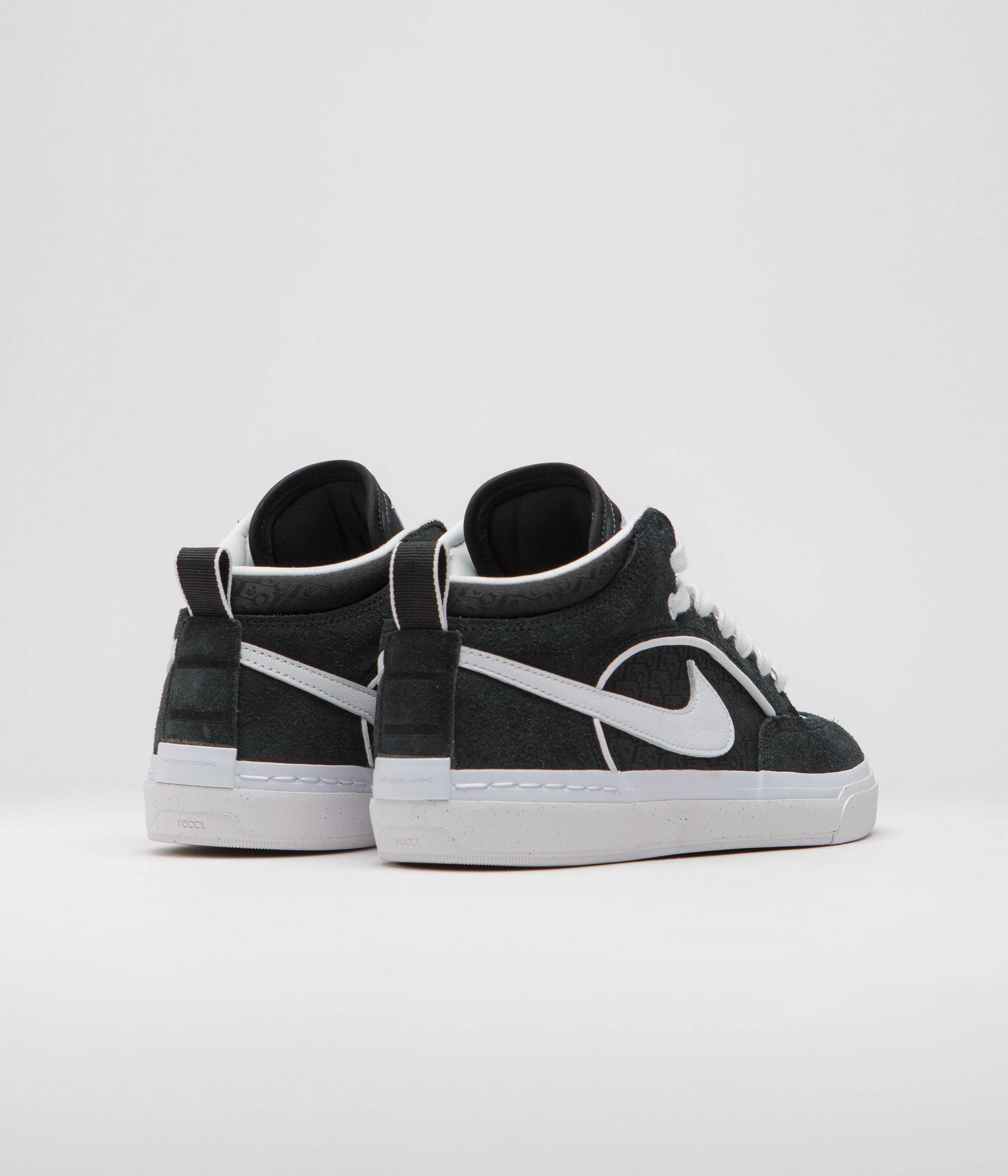 Nike SB React Leo Shoes - Black / White - Black - Gum Light Brown Asics Shoes Vs Skechers