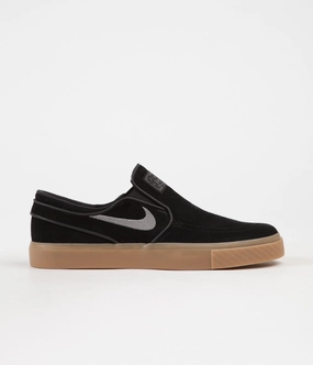 Nike SB Stefan Janoski Slip On Shoes - Black / Gunsmoke - Gum Light Brown Asics S4 Running Shoes