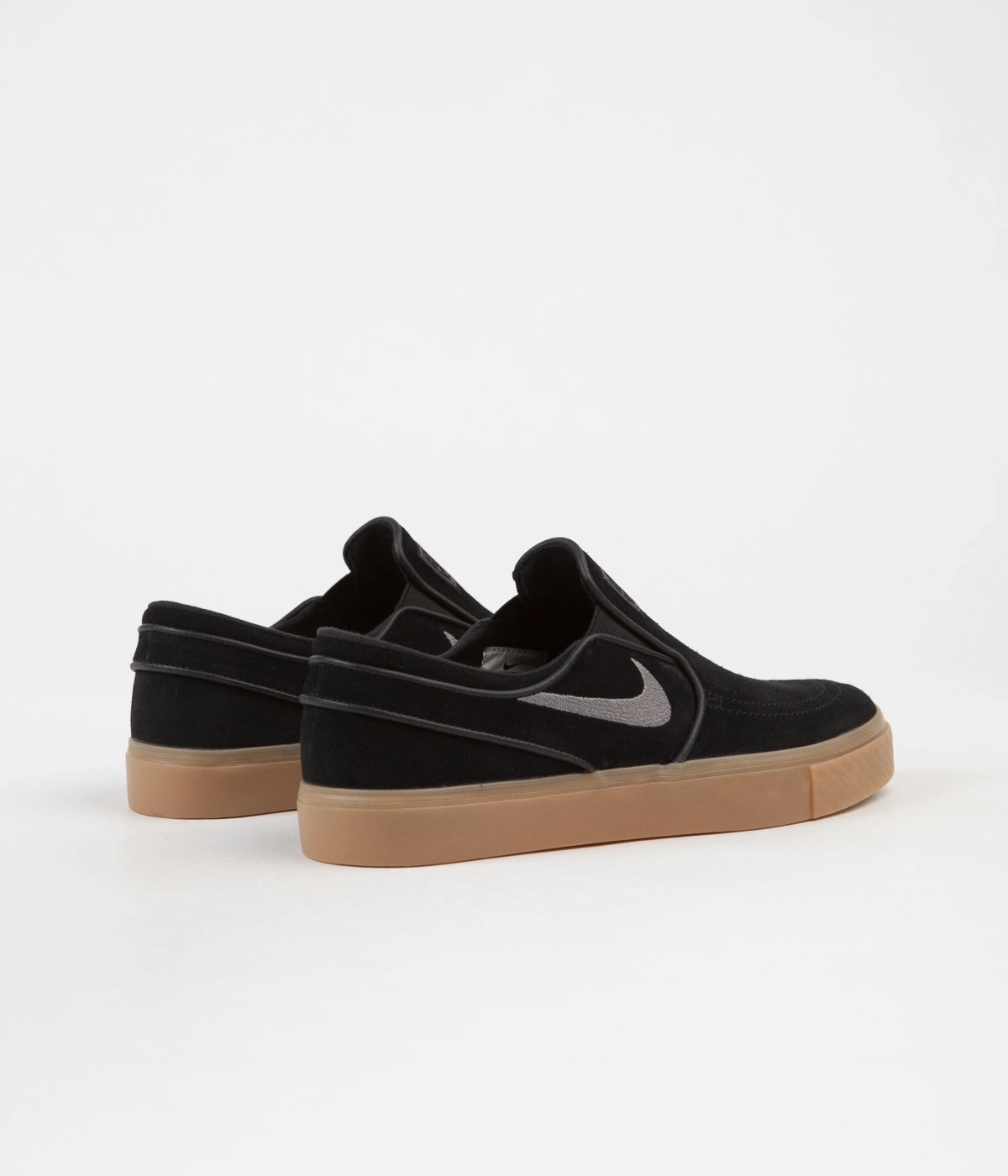 Asics Venture Shoes Nike SB Stefan Janoski Slip On Shoes - Black / Gunsmoke - Gum Light Brown