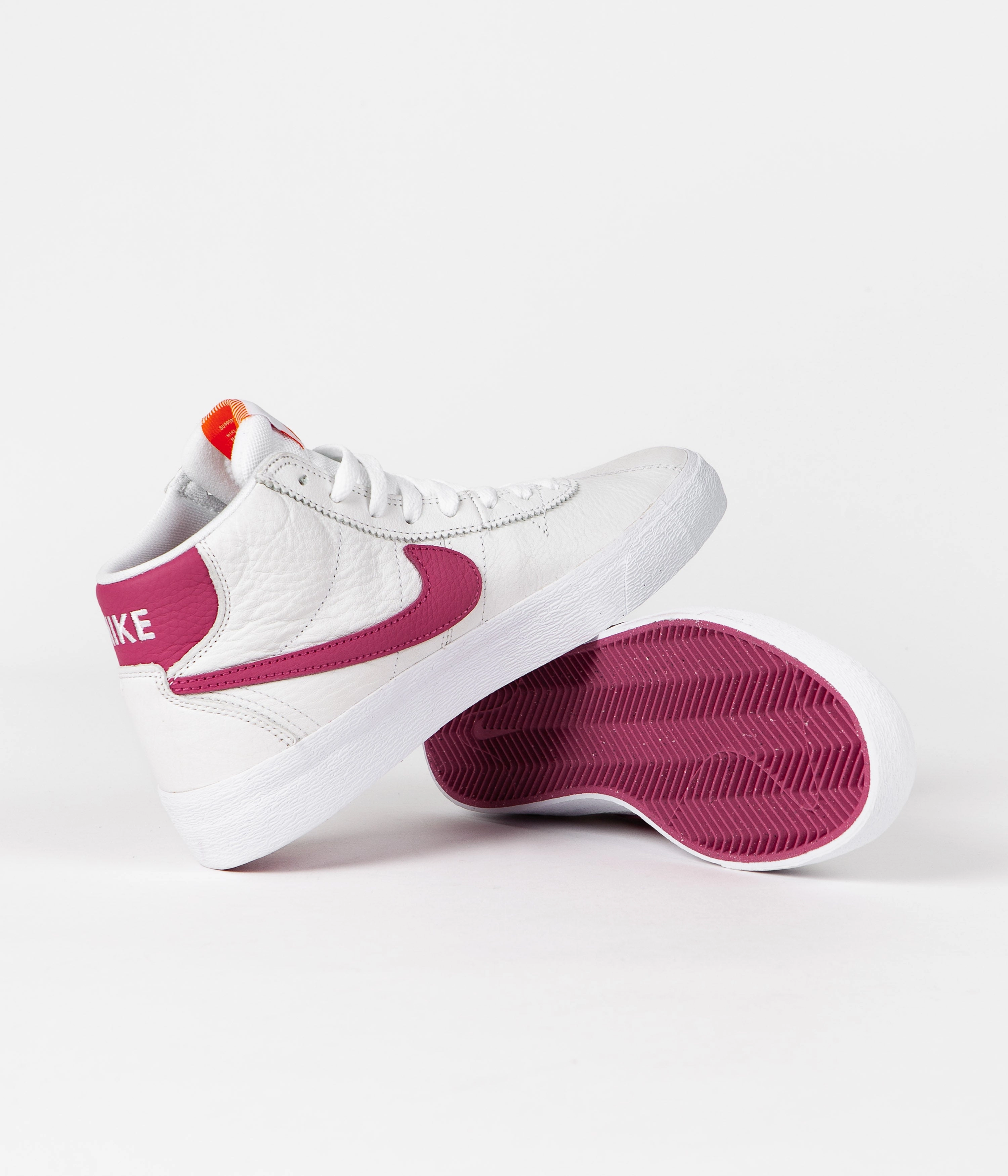 Nike SB Womens Bruin High Shoes - White / Sweet Beet - White - Sweet Beet Japan Asics Shoes
