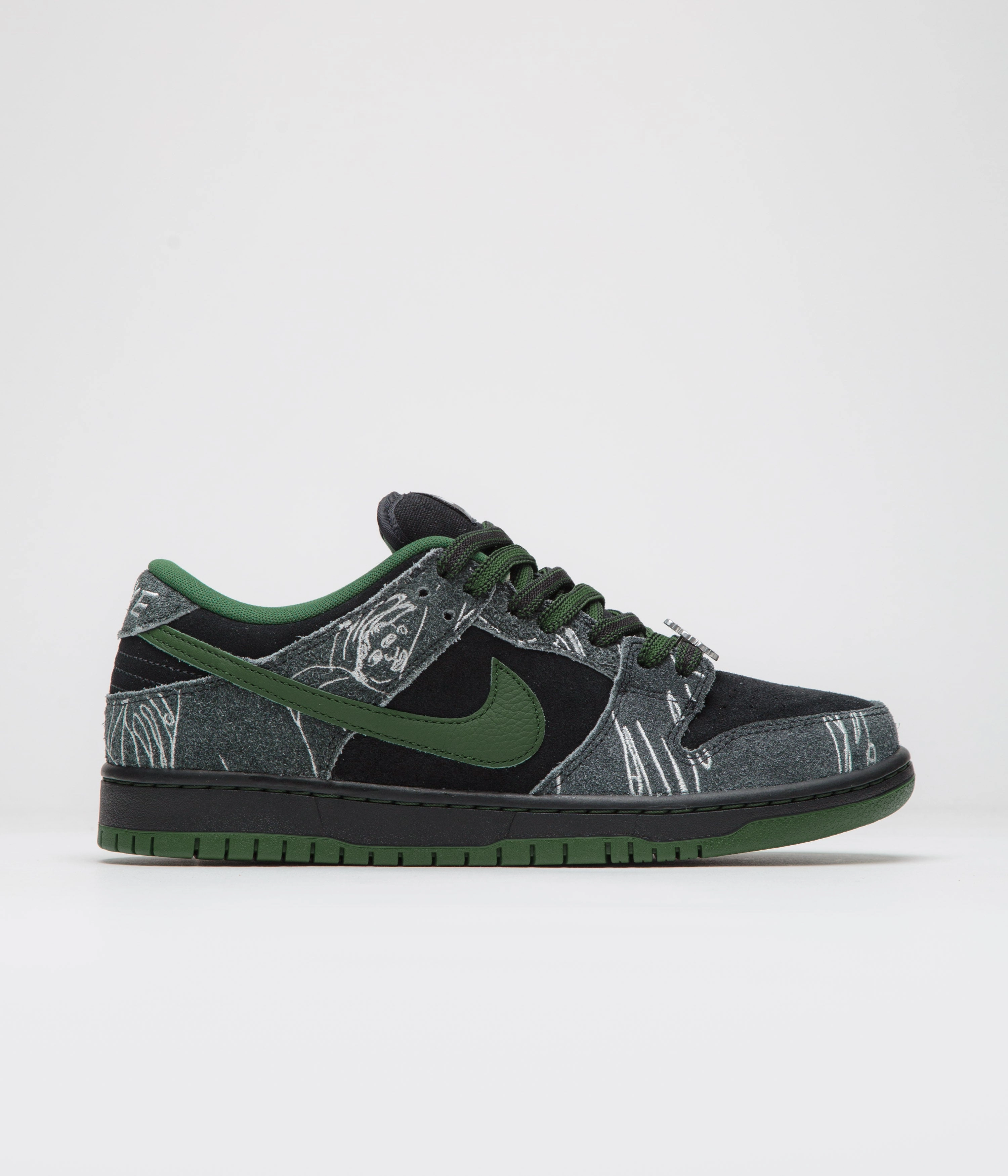 Asics Gel Resolution 9 Tennis Shoe Nike SB x There Skateboards Dunk Low Shoes - Black / Gorge Green - Summit White