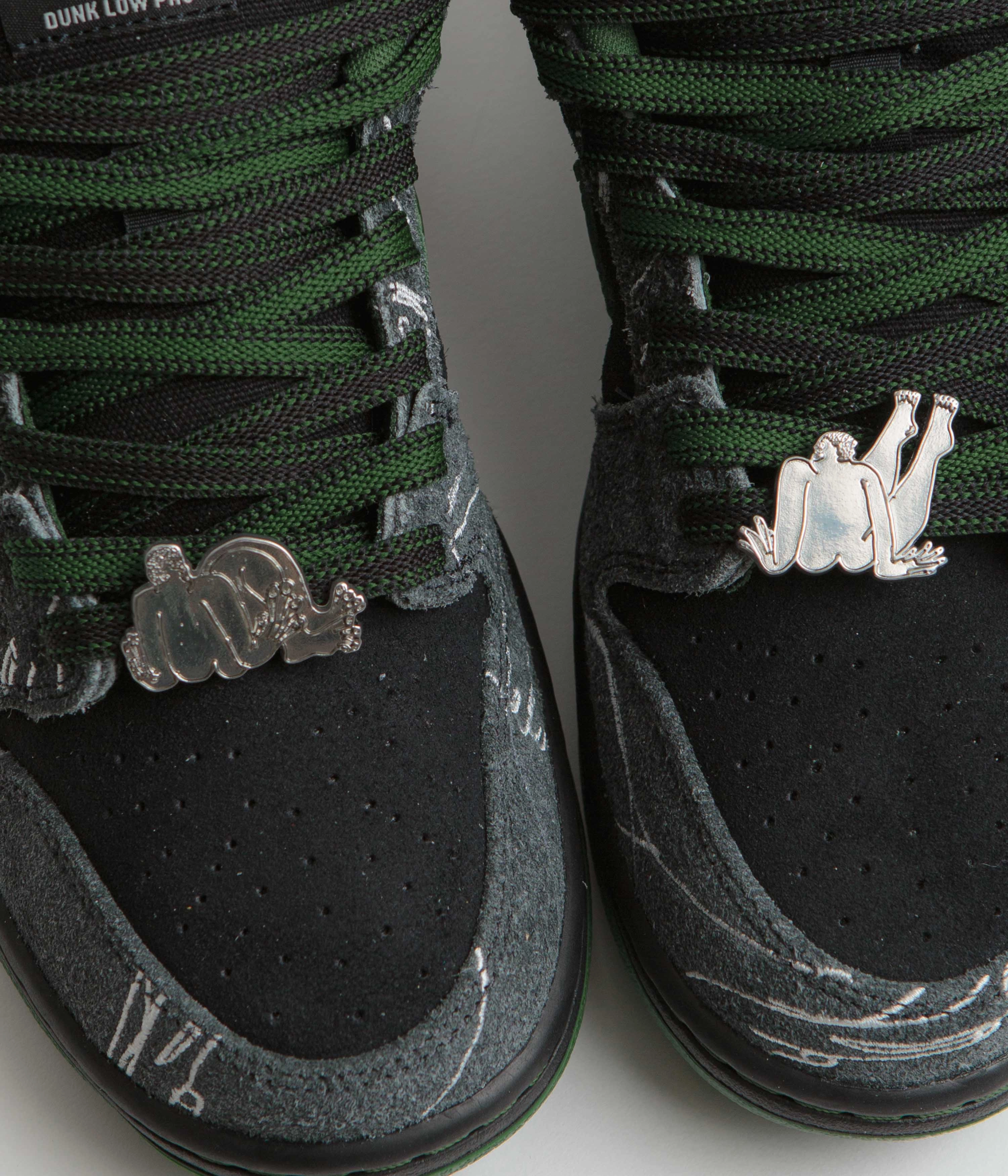 Nike SB x There Skateboards Dunk Low Shoes - Black / Gorge Green - Summit White Asics Non Skid Shoes