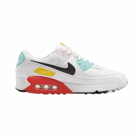 Shop Asics Running Shoes Nike Women's Air Max 90 Shoes - White / Pink Foam / Bright Crimson / Black