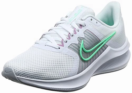 Best Running Shoes For Stability And Overpronation Nike Women's WMNS Downshifter 11 White/Green Glow-Infinite Lilac Running Shoes-5 Kids UK (CW3413-101)