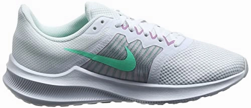 Nike Women's WMNS Downshifter 11 White/Green Glow-Infinite Lilac Running Shoes-5 Kids UK (CW3413-101) Best Running Shoe For Wide Feet