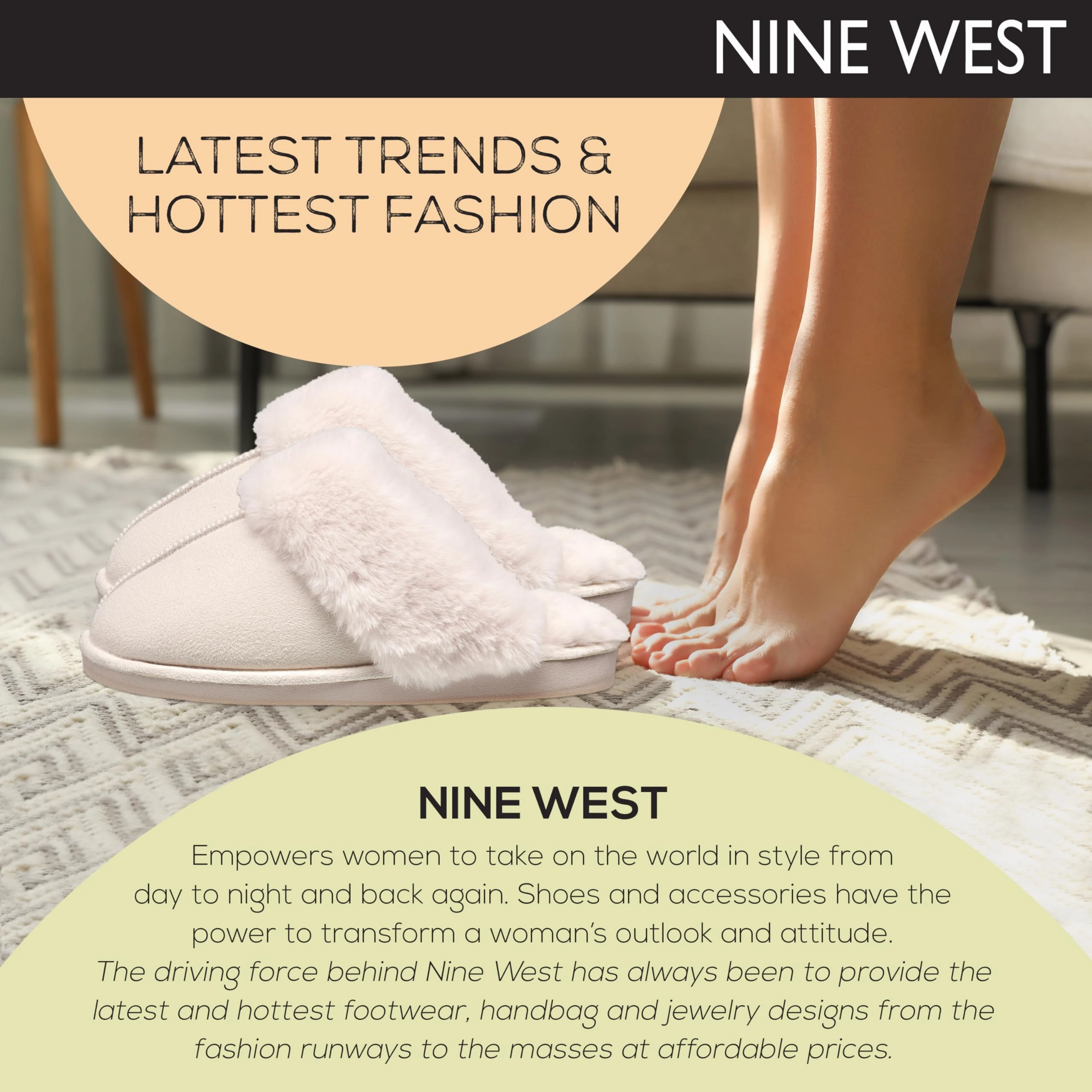 Poppy Playtime Slippers Nine West Scuff Slippers For Women, Extra Soft & Comfortable Winter House Shoes, Ivory, Large 9-10