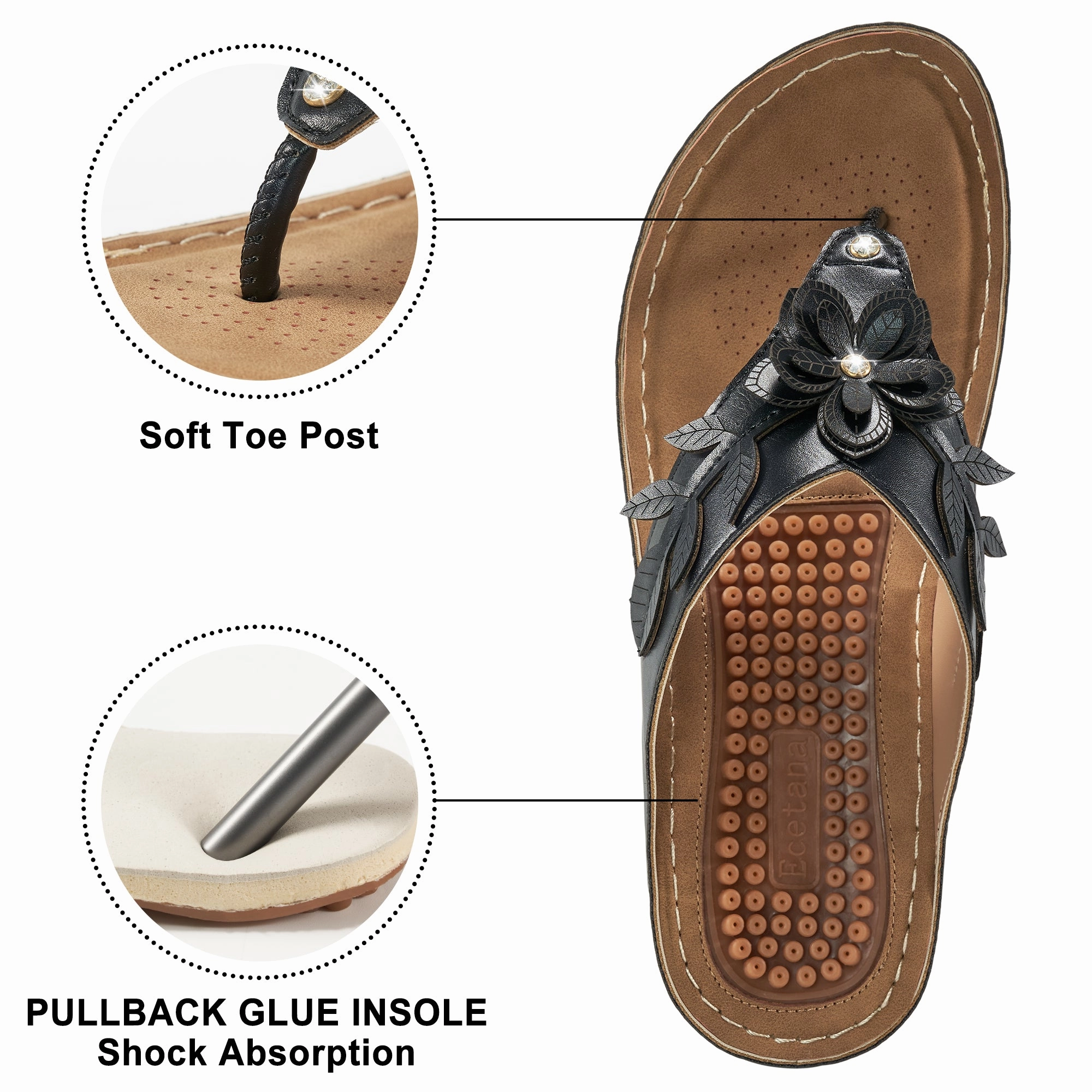 Flip Or Flop Still Married No.15Women's Flip Flops With Arch Support Comfortable Platform Floral Wedges