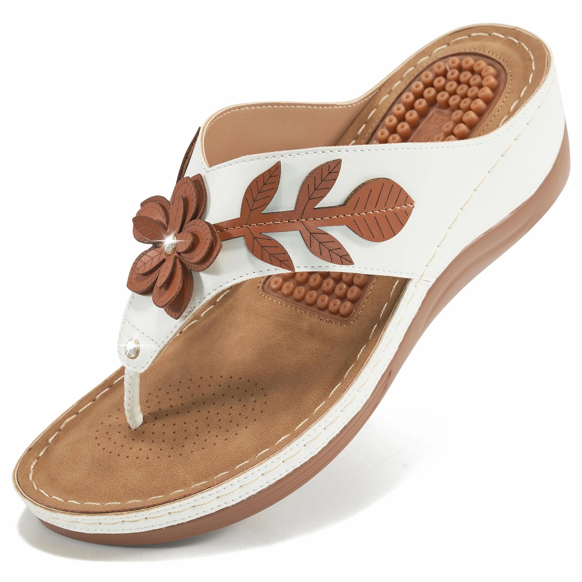 No.15Women's Flip Flops With Arch Support Comfortable Platform Floral Wedges Vagabond Flip Flops