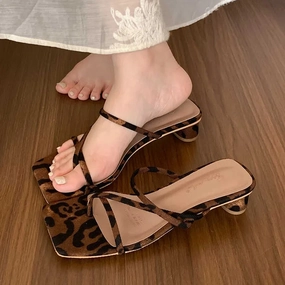 DAIIIBABYYY  -  2024 Fashion Leopard Print Ladies Slippers Female Slip On Shallow Flip Flops Footwear Low Heels Women Pumps Slides Shoes Muj Flip Flops Tory Burch Sandals