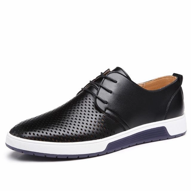 Most Comfortable Shoes For Feet Men Leather Flat Shoes New Arrival Casual Summer Breathable