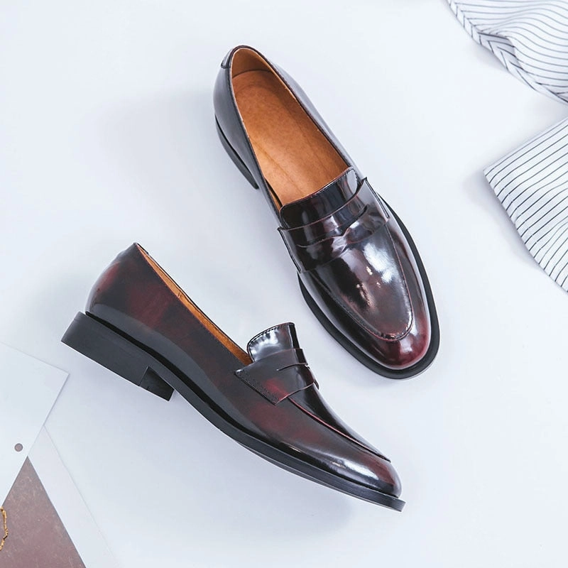 Dress Loafers Suede ladies Leather shoes British style plus size 22-26.5cm women pumps loafers lazy shoes womens platform heels black shoes