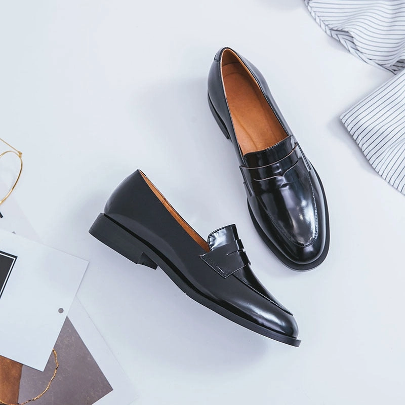 Bass Weejuns Suede Loafers ladies Leather shoes British style plus size 22-26.5cm women pumps loafers lazy shoes womens platform heels black shoes