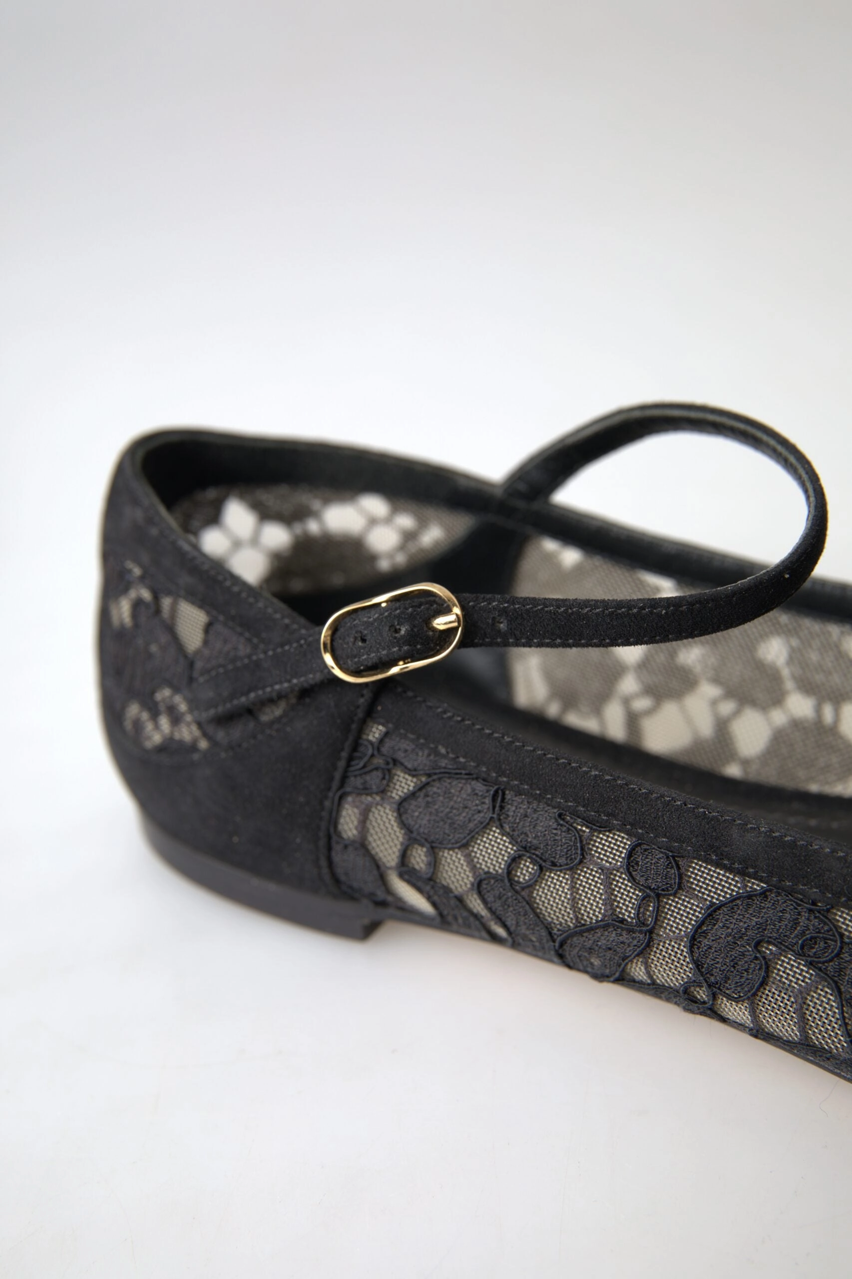 Shoes That Convert From Heels To Flats Dolce & Gabbana Black Lace Loafers Ballerina Flats Shoes