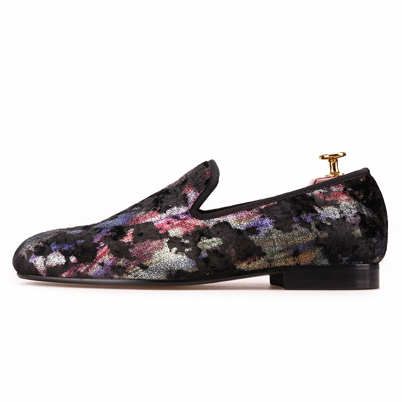 Best Exercise Shoes For Flat Feet OneDrop Handmade Colorful Prints Men Dress Shoes Velvet Party Wedding Prom Loafers