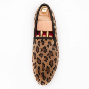 OneDrop Handmade Dress Shoes Leopard Prints Men Wedding Party Prom Velvet Loafers God Slippers