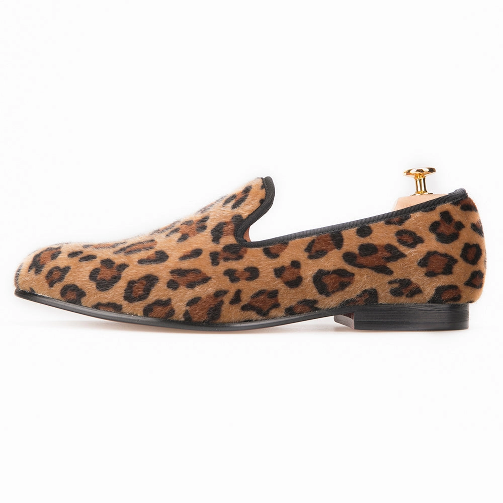 Slippers Of Spider Climbing OneDrop Handmade Dress Shoes Leopard Prints Men Wedding Party Prom Velvet Loafers