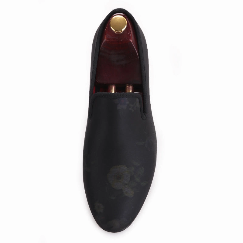 Ross Flat Shoes OneDrop Handmade Men Floral Designs Fabric Dress Shoes Party Wedding Prom Loafers