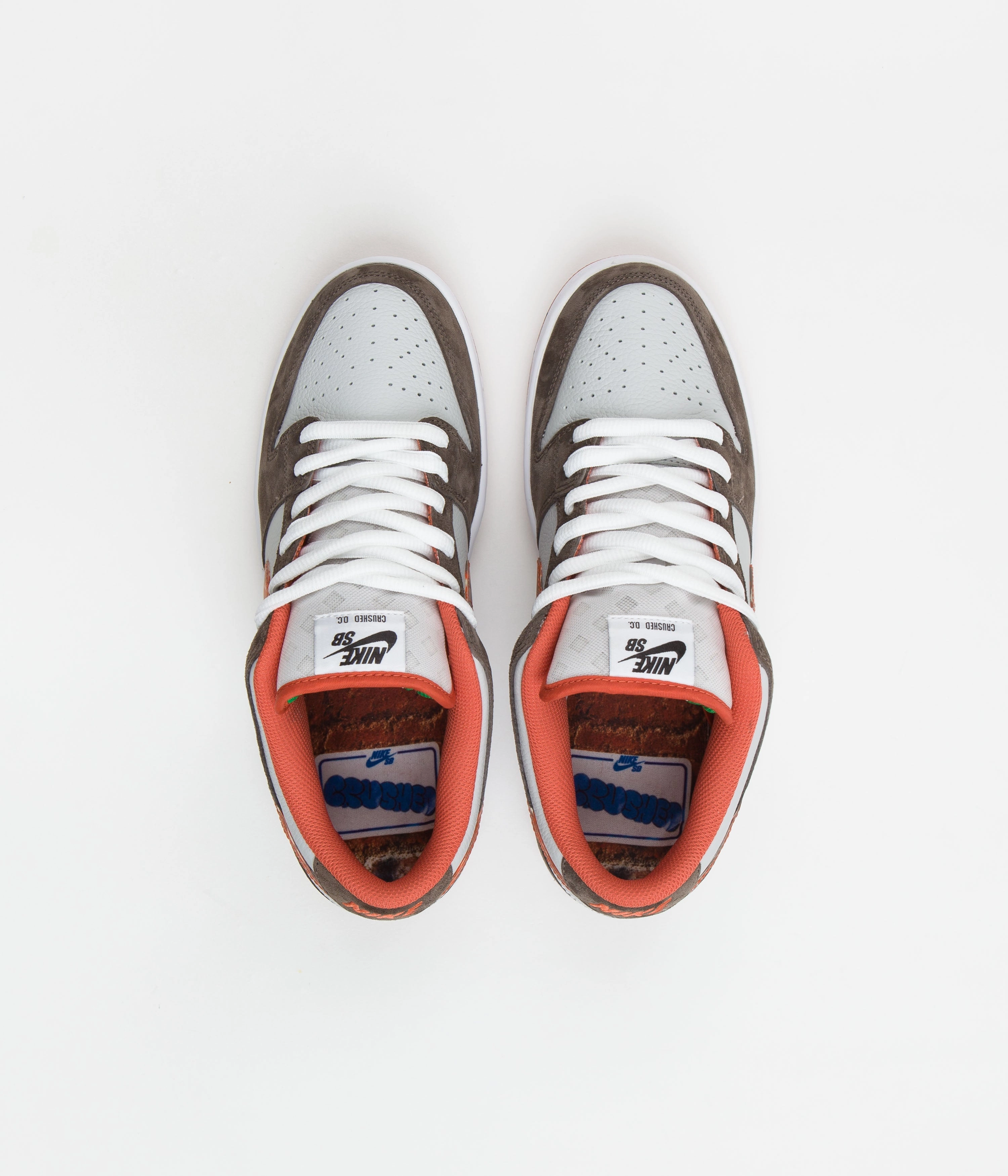 Women's Asic Running Shoes Nike SB x Crushed DC Dunk Low Pro Shoes - Olive Grey / Manta Orange - Rattan