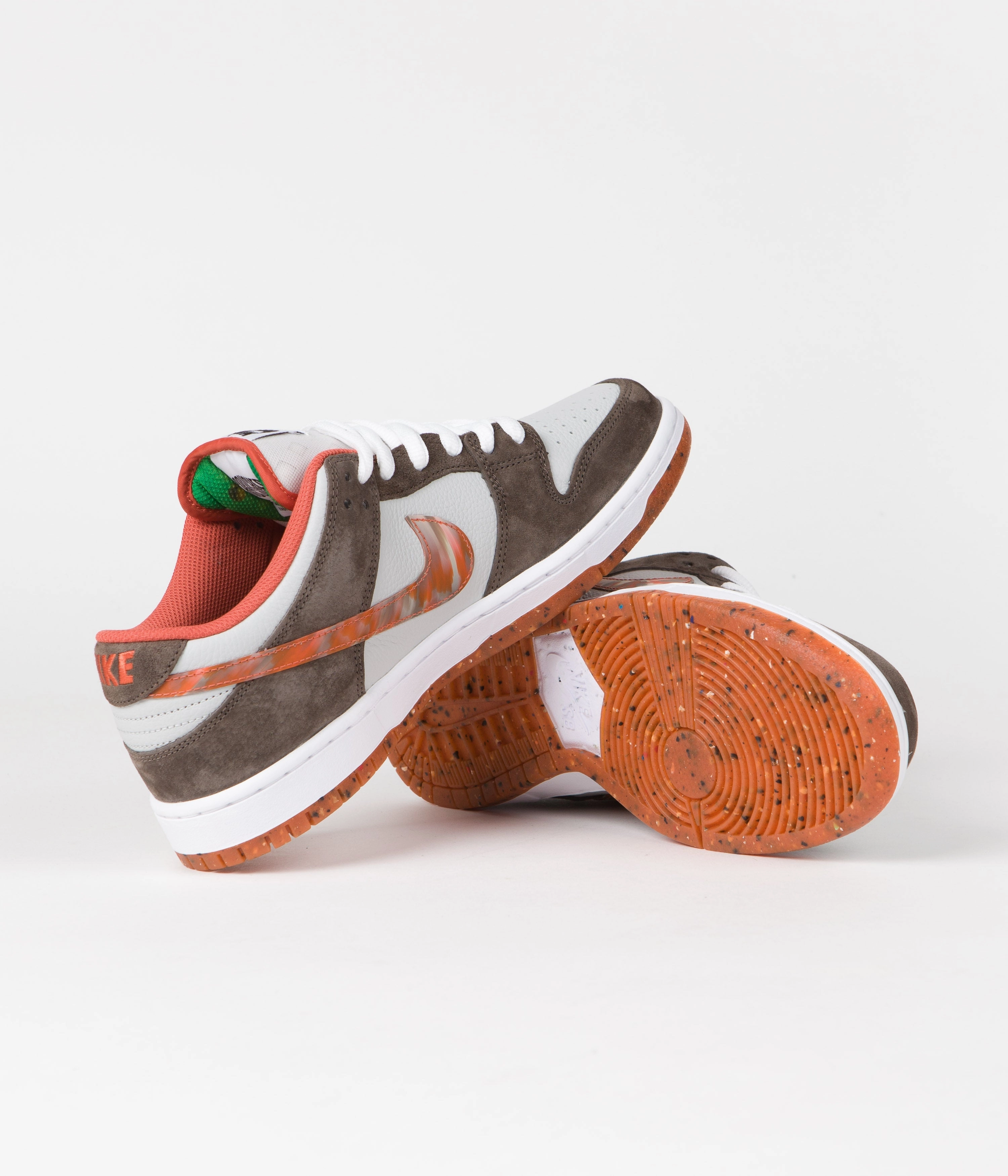 Nike SB x Crushed DC Dunk Low Pro Shoes - Olive Grey / Manta Orange - Rattan Asics Tennis Shoes Nz