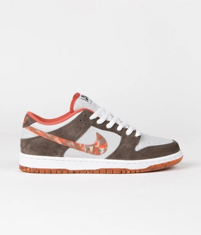 Nike SB x Crushed DC Dunk Low Pro Shoes - Olive Grey / Manta Orange - Rattan Asics Wrestling Shoes Japan