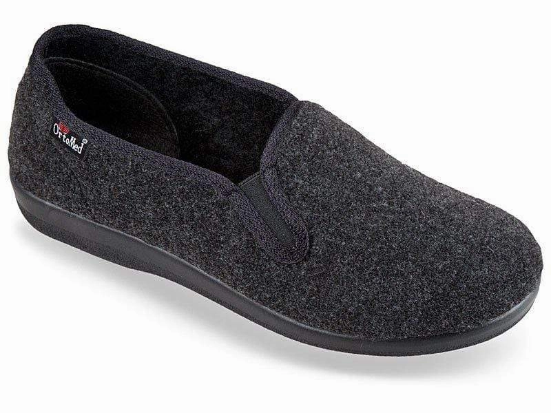 Therapeutic Slippers Ortomed Men's Orthopedic Rehabilitation Shoes- Antracit