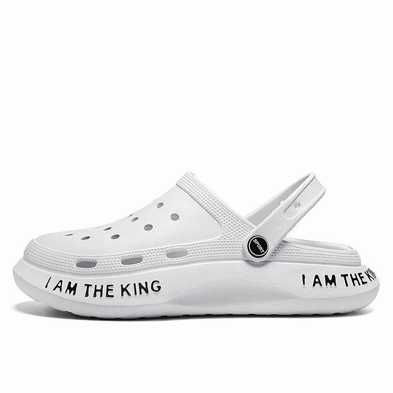 Outdoor Sandals Men Flip Flops Summer EVA Hole Shoes Beach Clogs Flat Ankle Strap Sandals