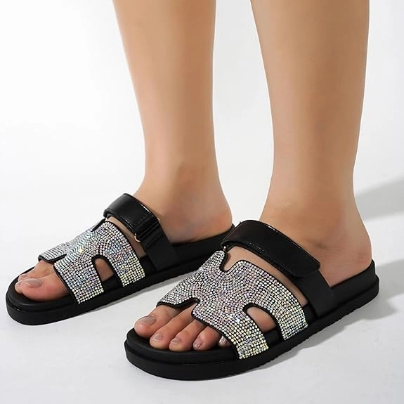 Cape Robbin Women's Markuss Sparkly Sandals Comfiest Flip Flops