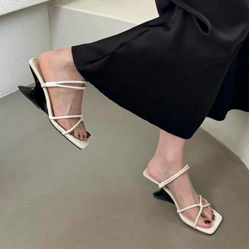 Flip&flop binfenxie  -  High Heels Women Slippers Summer Shoes Fashion Casual Sandals 2024 Designer New Flip Flops Pumps Walking Beach Dress Mujer Shoes